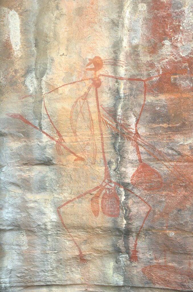 ancient cave painting of lone archer