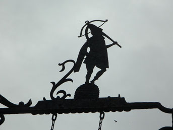 silhouette of crossbow archer in middle ages