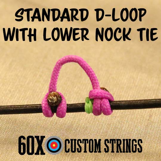 Standard d-loop with lower nock tie for compound bow